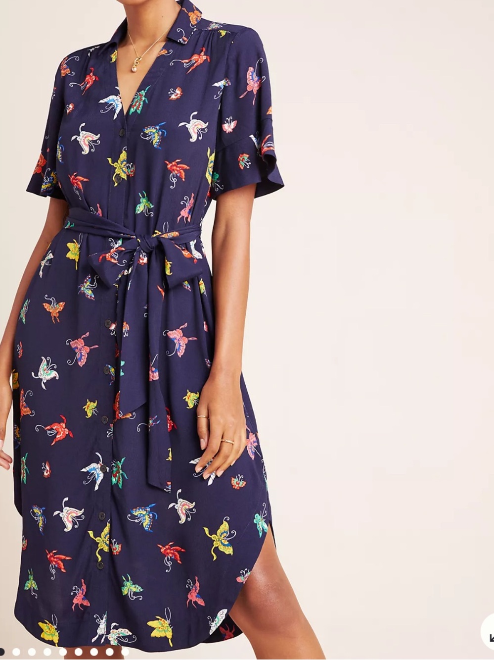 Maeve by Anthropologie Women’s Flutterby Dress Navy XS
